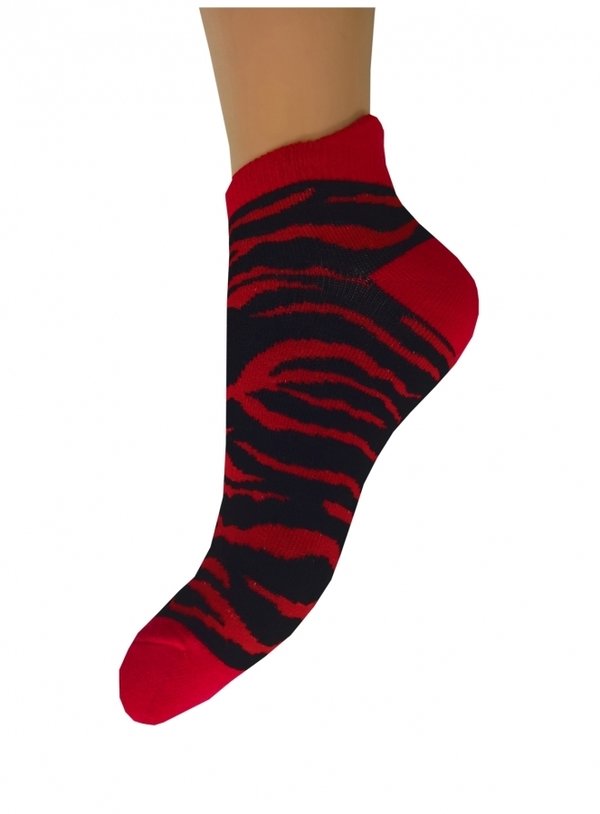 Sneaker Socken: Zebra Rot