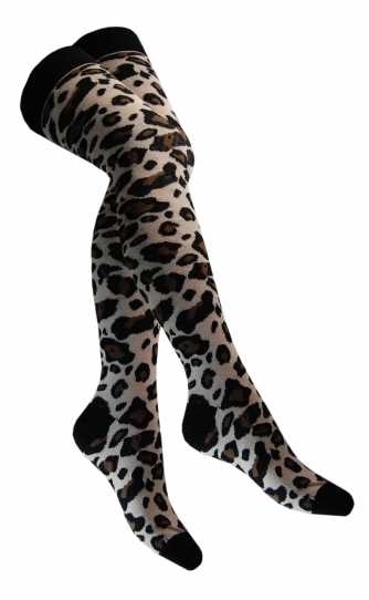 Over Knee Strümpfe: Leopardenmuster