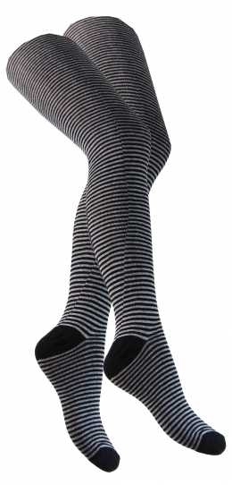 Over Knee Stockings: Black Gray Pinstripe