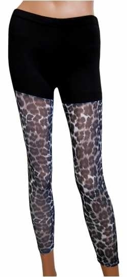 Leggings: Leopardenmuster - schwarz