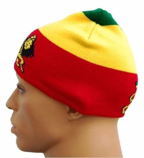 Mütze / Beanie: Afrika Löwe - Rastafari