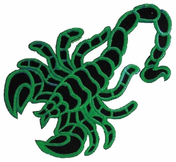 Grüner Skorpion - big - Rückenaufnäher / Backpatch  - 23 cm x 17 cm