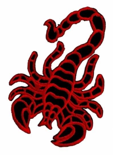 Roter Skorpion  - Aufnäher / Patch - 9,5 x 6,5 cm