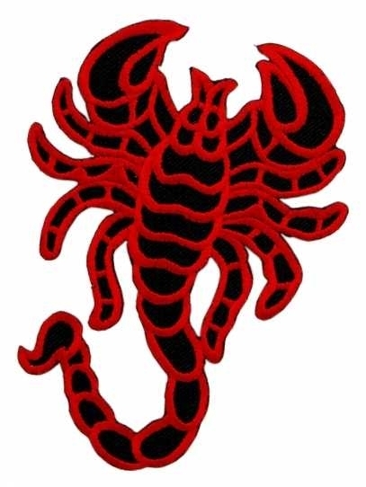 Roter Skorpion  - Aufnäher / Patch  - 12,5 x 9 cm