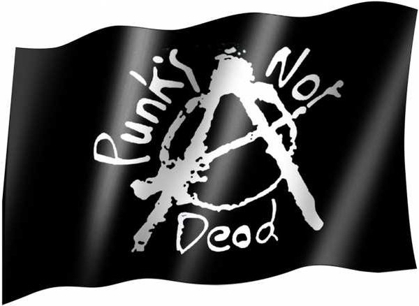 Fahne: Anarchie - Punks Not Dead
