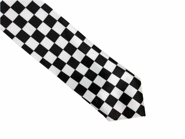 Krawatte:  Schwarz Weißes Schachmuster - Kariert