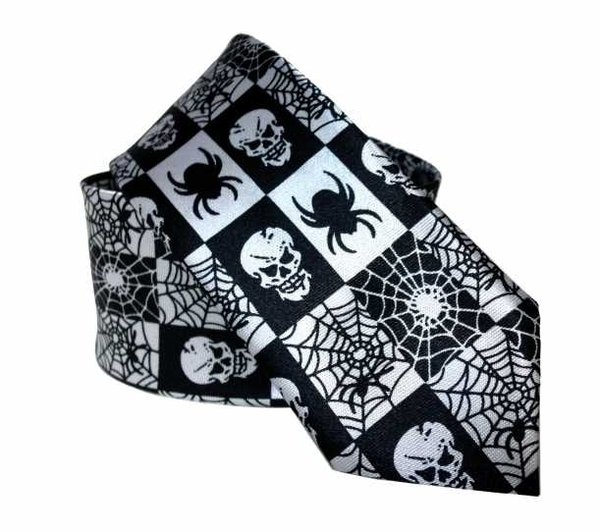 Tie: Black with skulls and spiders