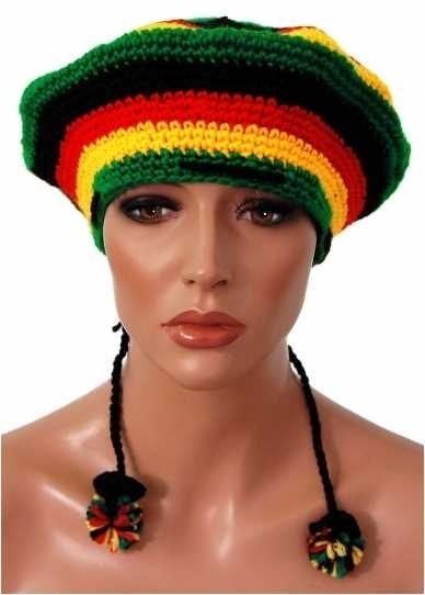 Mütze: Rasta - Bommeln 1 - Dreadlock Mütze Jamaika - Rastafari