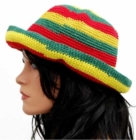 Mütze: Rasta Afrika Hut mit Krempe - Rastafari
