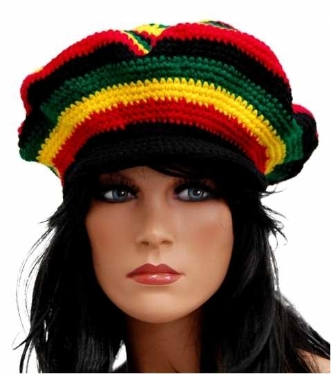 Mütze: Rasta Cap - The Green Star - Jamaika - Dreadlock Mütze - Rastafari