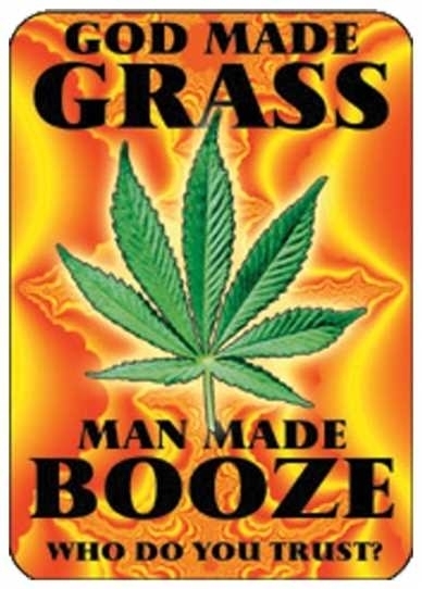 Aufkleber / Sticker: God made grass