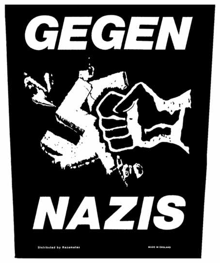 Gegen Nazis - Rückenaufnäher / Backpatch
