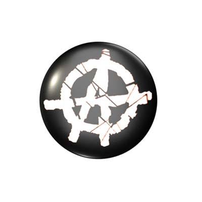 Anarchie - Weiß / Schwarz - 2,3 cm - Anstecker / Button