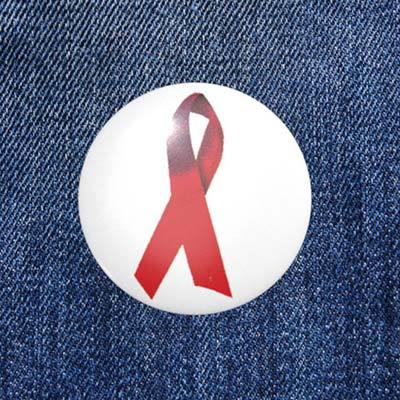 Rote Schleife - HIV AIDS - 2,3 cm - Anstecker / Button