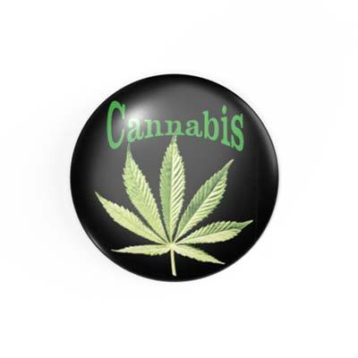 Hanf - Cannabis-Schriftzug - Natur - 2,3 cm - Anstecker / Button