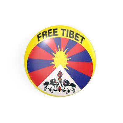 FREE TIBET - Tibet Flagge - 2,3 cm - Anstecker / Button