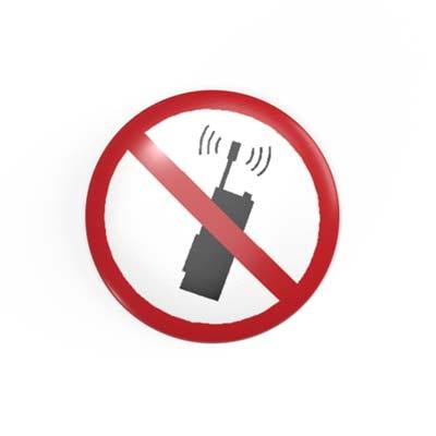 Mobilfunk verboten / verbieten - 2,3 cm - Anstecker / Button
