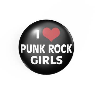 I LOVE PUNK ROCK GIRLS - 2,3 cm - Anstecker / Button / Pin