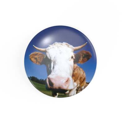 Kuh mit Hörnern - 2,3 cm - Anstecker / Button