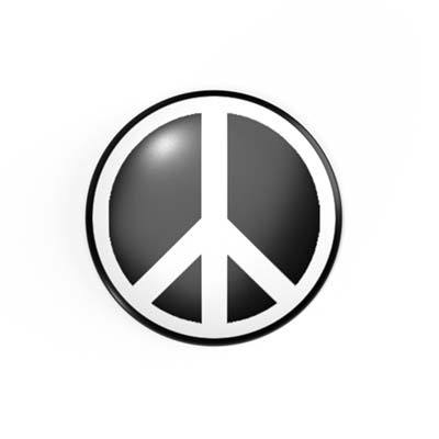 Peace - Zeichen - Weiß/Schwarz - 2,3 cm - Anstecker / Button / Pin