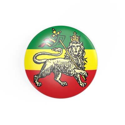 Rastafari - Jah - Lion - 2,3 cm - Anstecker / Button