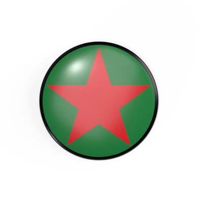 Red star - red / green - 2.3 cm - Button / Badge / Pin