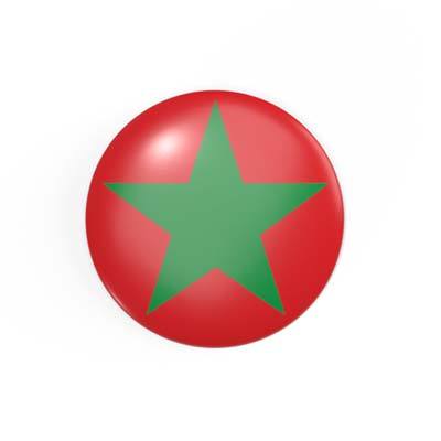 Star - green / red - 2.3 cm - Button / Badge / Pin