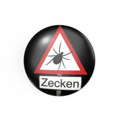 Achtung Zecken - 2,3 cm - Anstecker / Button