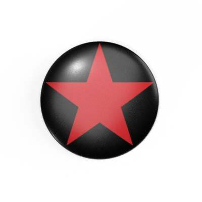 Stern Rot/Schwarz - 2,3 cm - Anstecker / Button