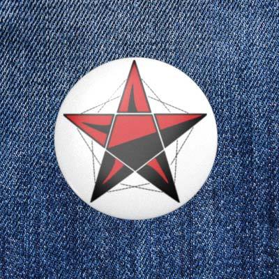 Anarchie-Stern - Rot/Schwarz - 2,3 cm - Anstecker / Button / Pin