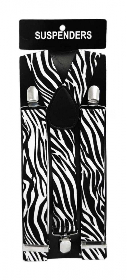 Hosenträger: Zebra - schwarz / weiß - Muster