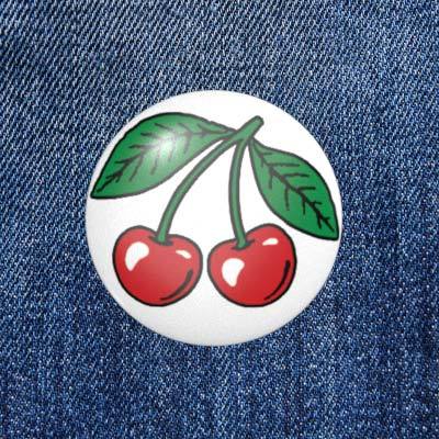 Kirschen - Cherries - 2,3 cm - Anstecker / Button / Pin