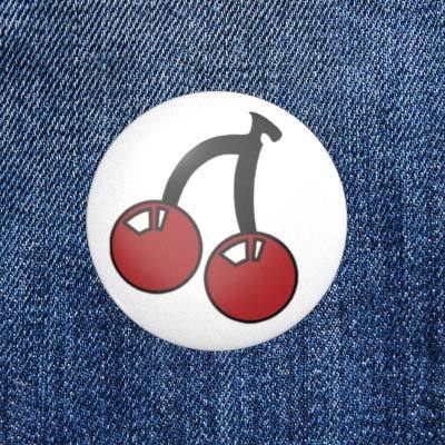 Kirschen - Cherries - 2,3 cm - Anstecker / Button