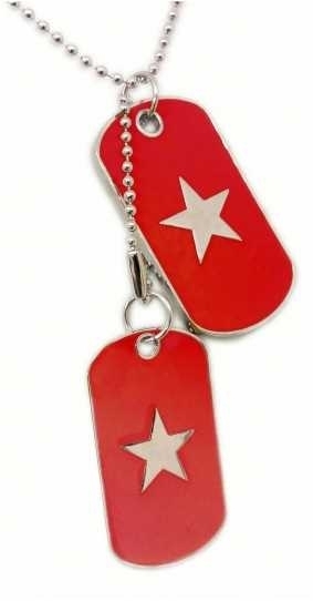 Dog Tag Sterne Rot