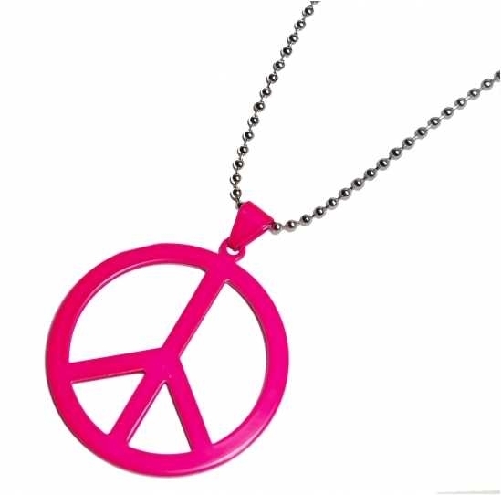 Gothic Necklace - Neon Pink Peace