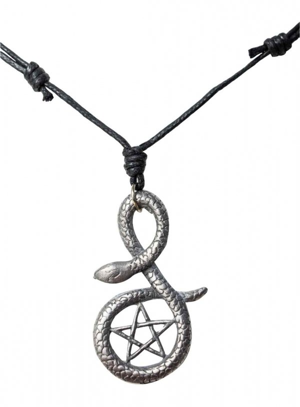 Halskette mit Anhänger Schlange mit Pentagramm