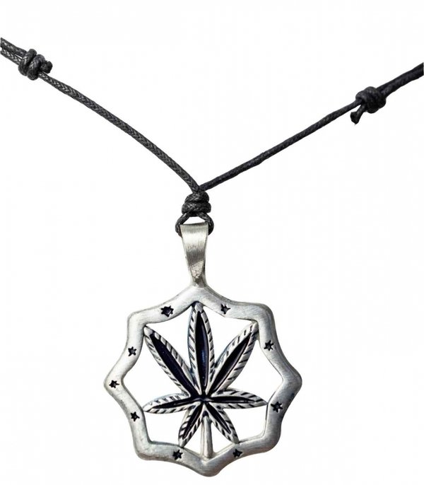 Necklace with Hemp Leaf Pendant