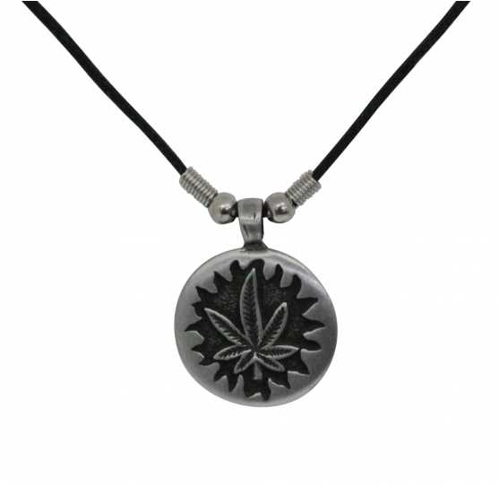 Necklace with Hemp Leaf Marijuana Cannabis Pendant