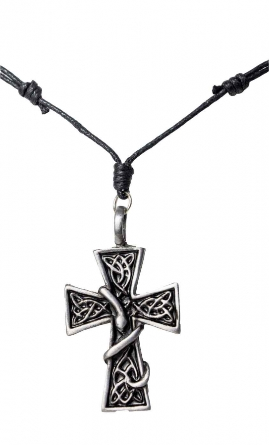 Necklace with Celtic Cross and Snake