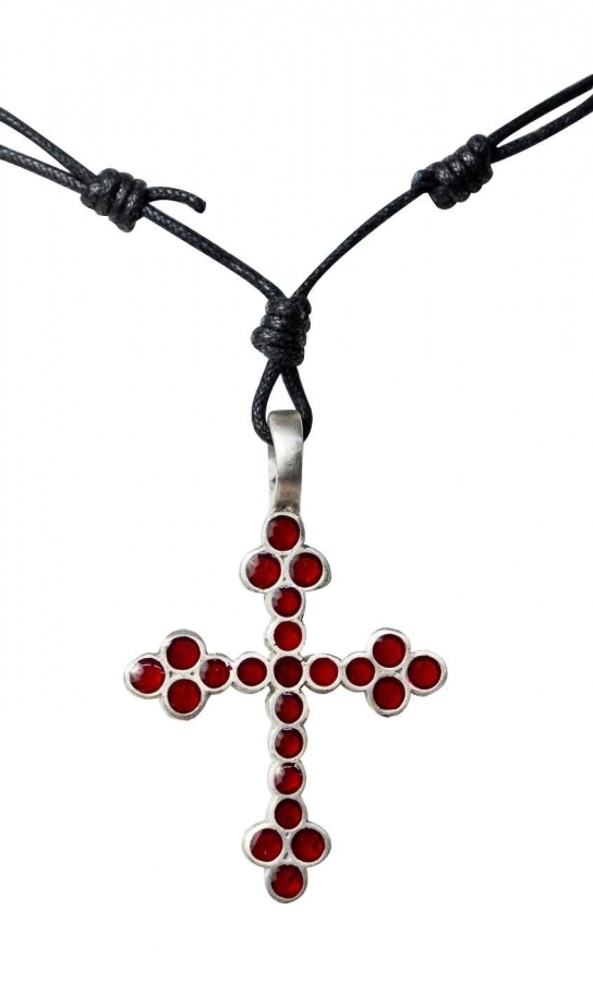 Halskette mit rotem Kreuz Anhänger
