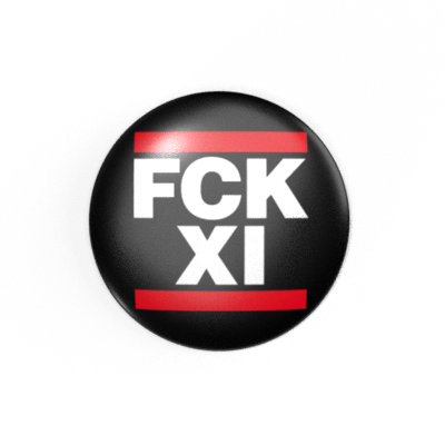 FCK XI - Weiß / Schwarz / Rot - 2,3 cm - Anstecker / Button