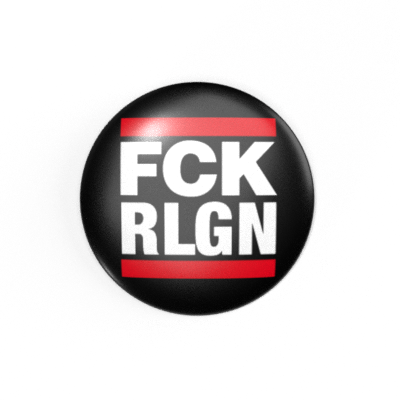FCK RLGN - Weiß / Schwarz / Rot - 2,3 cm - Anstecker / Button