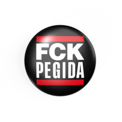 FCK PEGIDA - Weiß / Schwarz / Rot - 2,3 cm - Anstecker / Button / Pin