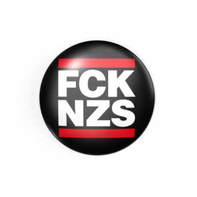 FCK NZS - Weiß / Schwarz / Rot - 2,3 cm - Anstecker / Button / Pin