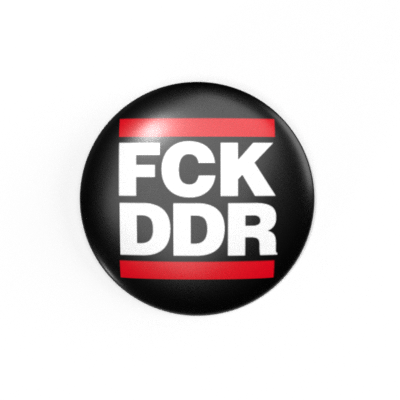 FCK DDR - Weiß / Schwarz / Rot - 2,3 cm - Anstecker / Button
