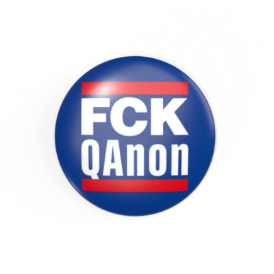 FCK QAnon - Schwarz / Rot / Weiß - 2,3 cm - Anstecker / Button