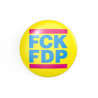 FCK FDP - Blau / Rot / Gelb - 2,3 cm - Anstecker / Button / Pin