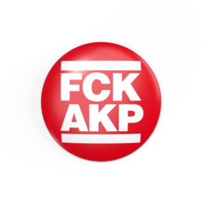 FCK AKP - Weiß / Rot - 2,3 cm - Anstecker / Button
