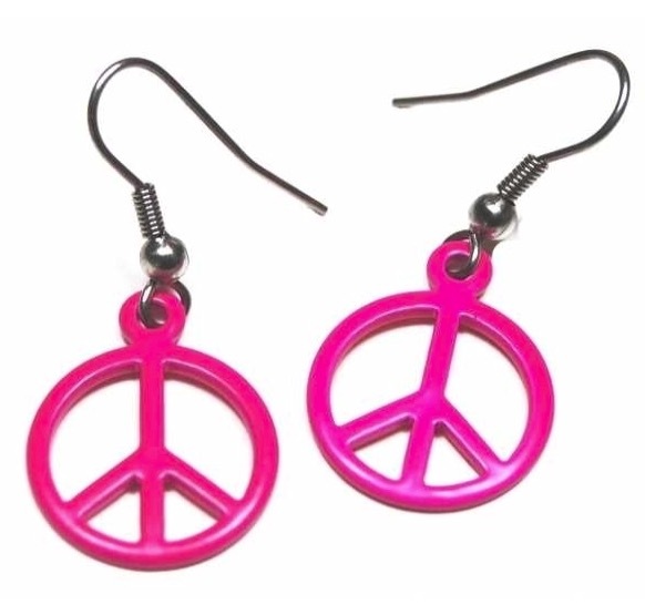 Ohrringe / Peace - Frieden - Zeichen - 1 Paar (zur Auswahl) - 4 Farben