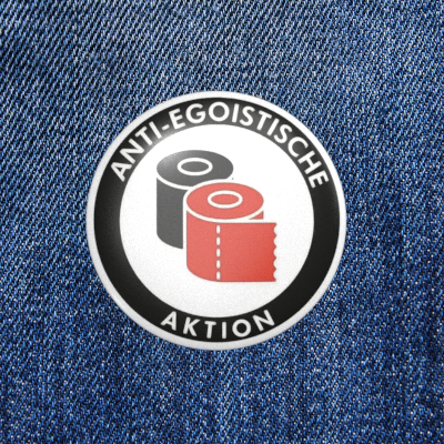 Anti-Egoistische Aktion - Black / Red / White - 2.3 cm - Badge / Button / Pin